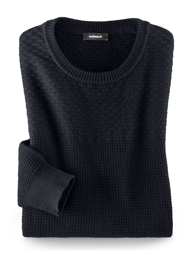 Rundhals-Pullover Brickstruktur Rundhals-Pullover Brickstruktur