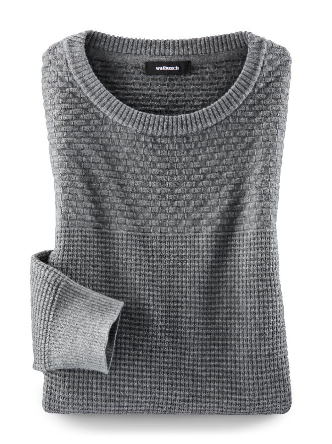 Rundhals-Pullover Brickstruktur Rundhals-Pullover Brickstruktur