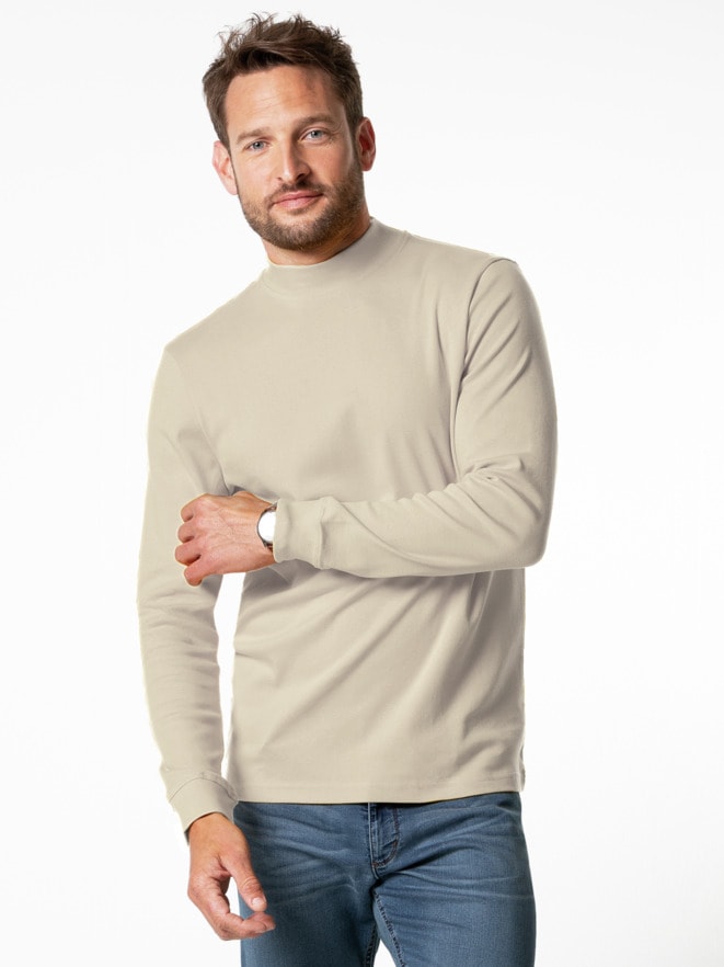 Langarm-Shirt Stehkragen Langarm-Shirt Stehkragen