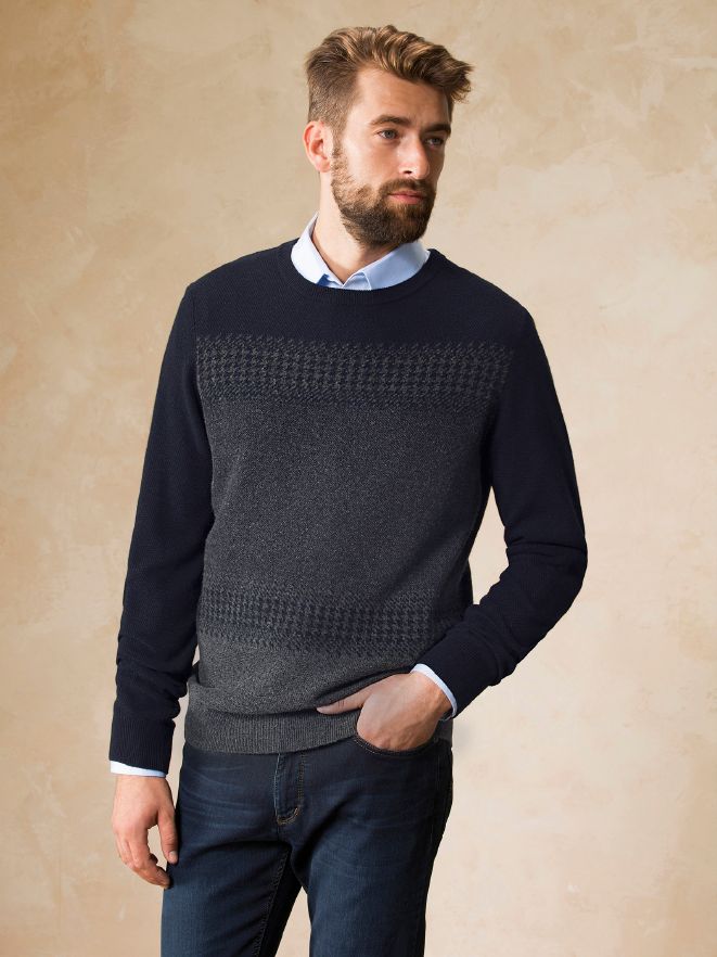 Degrade-Pullover Hahnentritt Degrade-Pullover Hahnentritt
