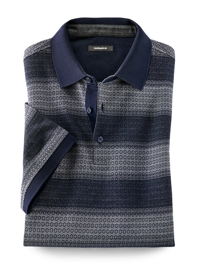 Jacquard-Polo Rhombenstreifen Jacquard-Polo Rhombenstreifen