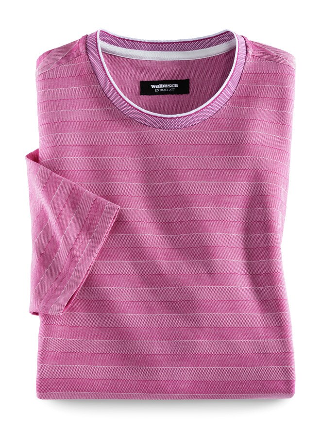 Extraglatt-Shirt Jacquard Streifen Extraglatt-Shirt Jacquard Streifen