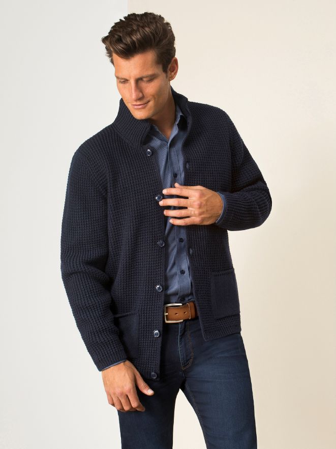 Reverskragenjacke Grobstrick Reverskragenjacke Grobstrick