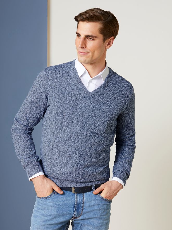 V- Pullover Mouline V- Pullover Mouline