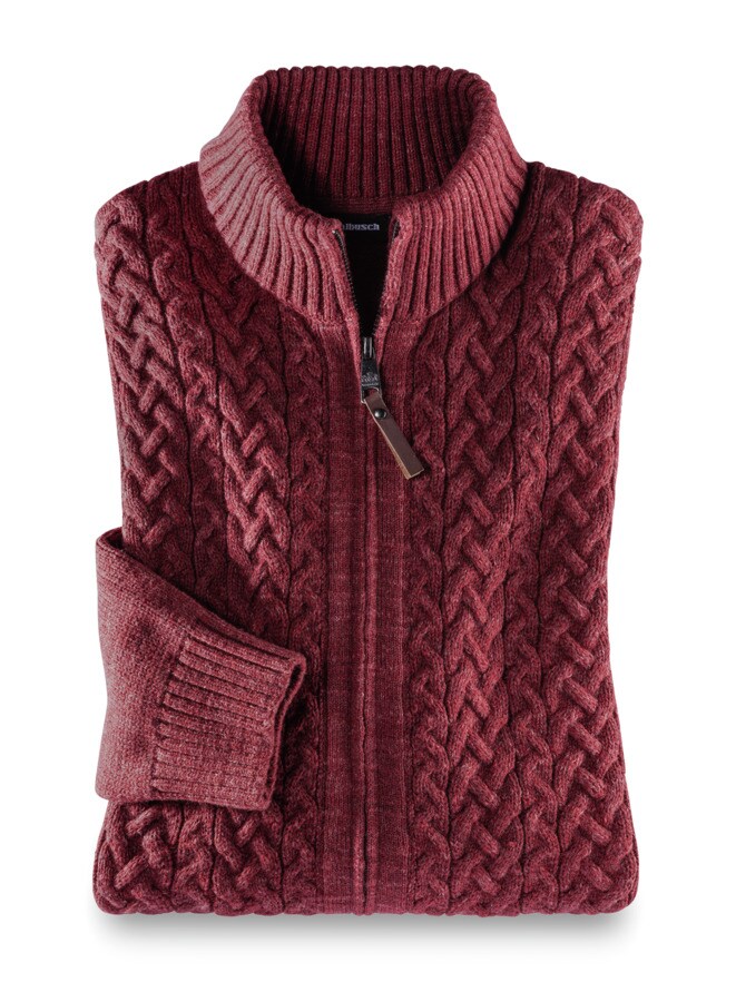 Zopf-Strickjacke Natural Cotton Zopf-Strickjacke Natural Cotton