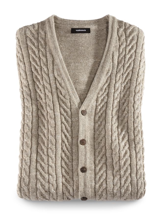 Zopf-Strickweste Natural Cotton Zopf-Strickweste Natural Cotton