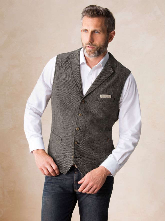 Diagonal Tweed Weste Diagonal Tweed Weste
