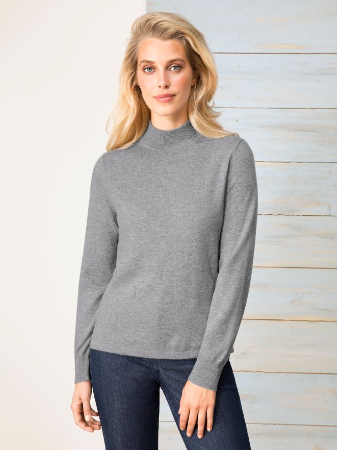 Cashmere-Stehbund-Pullover Cashmere-Stehbund-Pullover