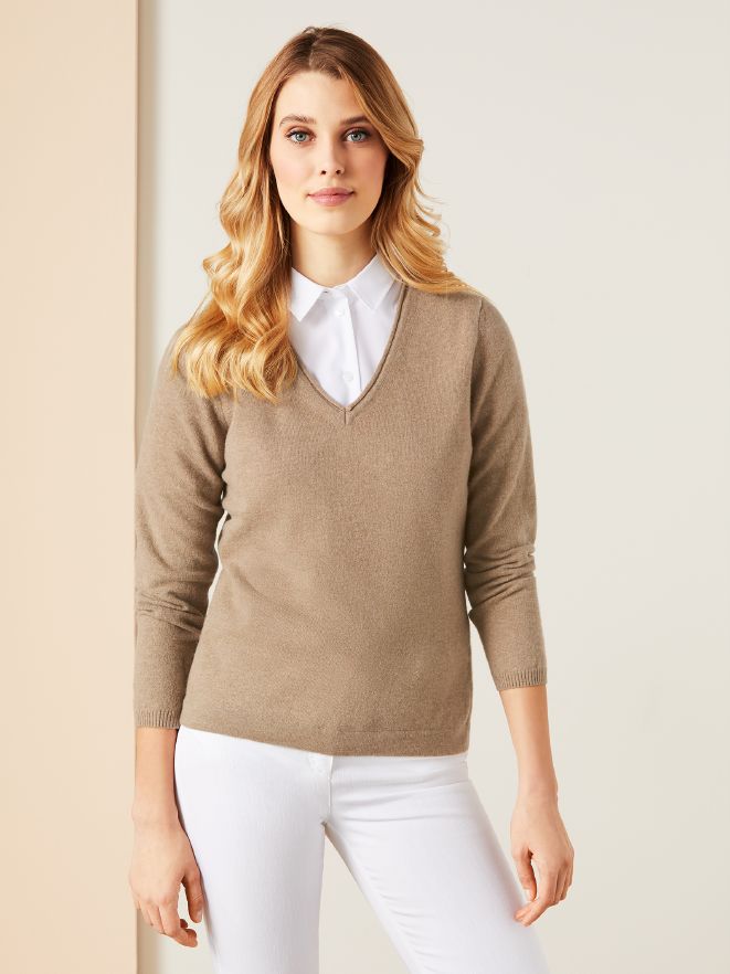 Lambswool-Pullover V-Ausschnitt Lambswool-Pullover V-Ausschnitt