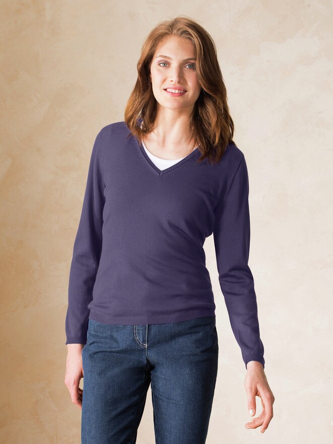 Merino-Pullover V-Ausschnitt Merino-Pullover V-Ausschnitt