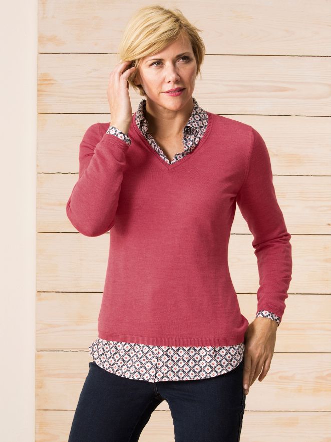Merino-Pullover V-Ausschnitt Merino-Pullover V-Ausschnitt