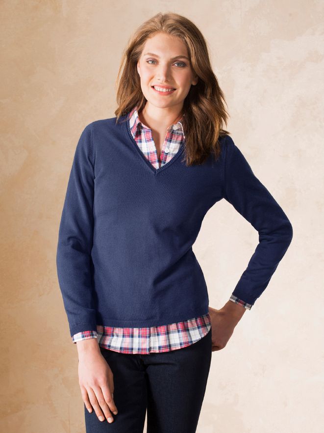 Merino-Pullover V-Ausschnitt Merino-Pullover V-Ausschnitt
