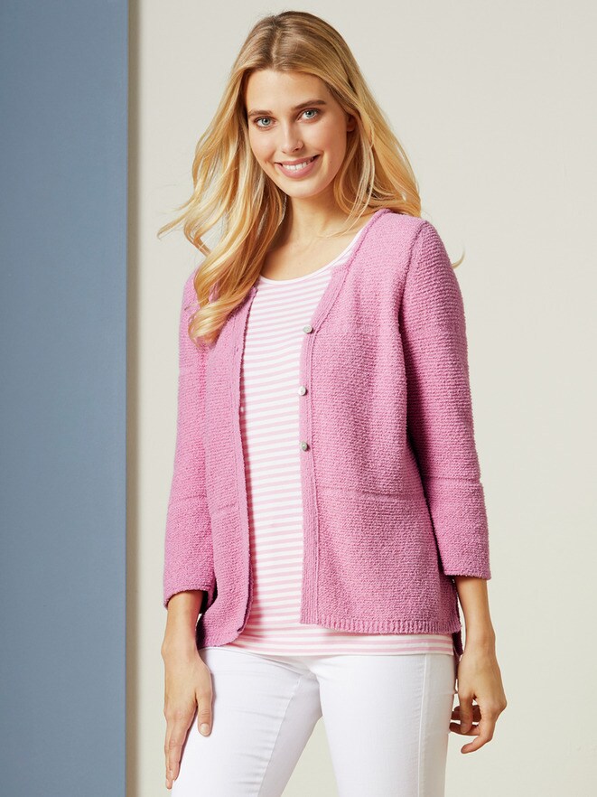 Feinboucle Strickjacke Feinboucle Strickjacke