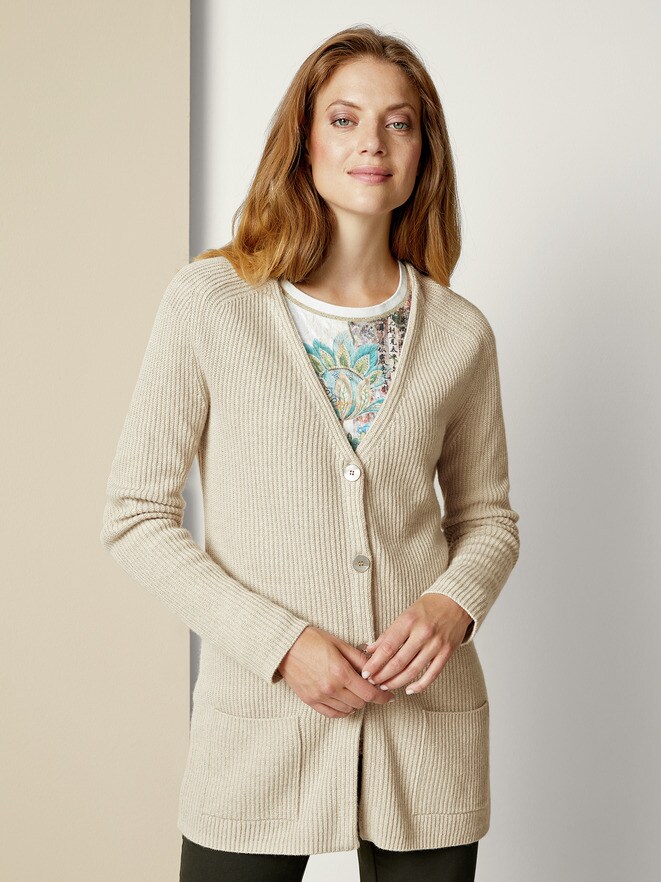 Strickjacke Rippenstruktur Strickjacke Rippenstruktur