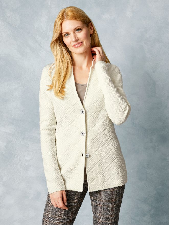 Strickblazer Reliefraute Strickblazer Reliefraute