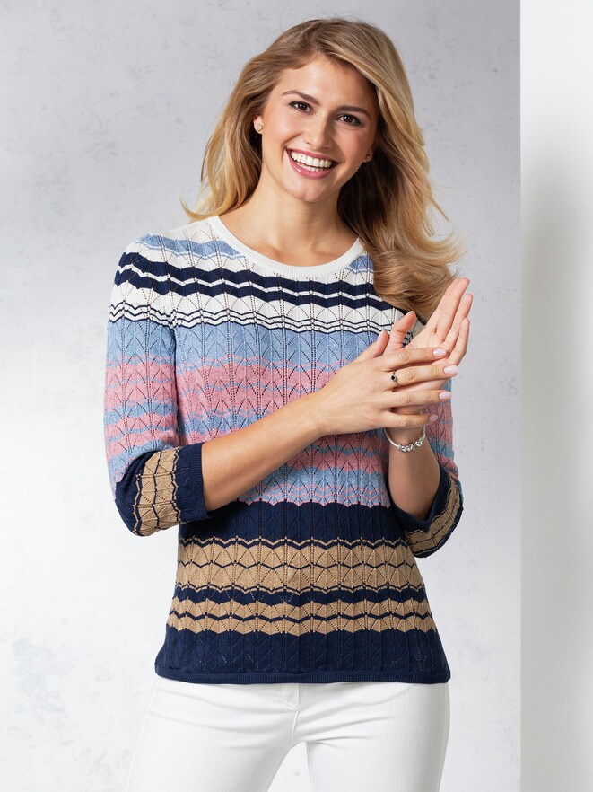 Pullover Ajourmuster Streifen Pullover Ajourmuster Streifen