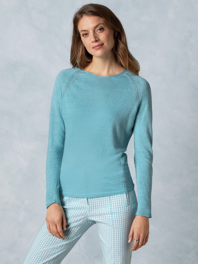 Baumwoll-Leinen -Pullover papaya Baumwoll-Leinen -Pullover papaya
