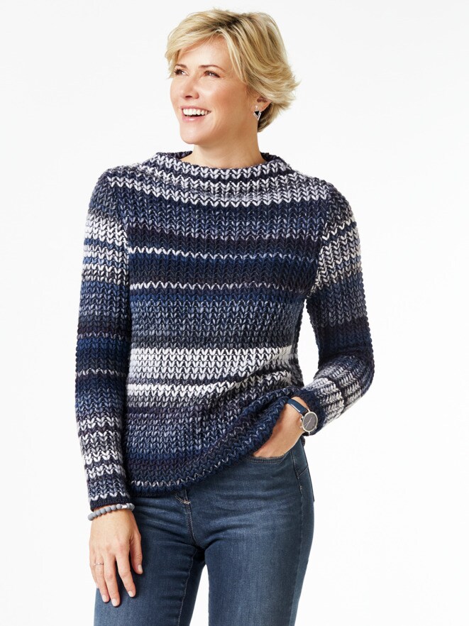 Grobstrick-Pullover Farbverlauf Grobstrick-Pullover Farbverlauf