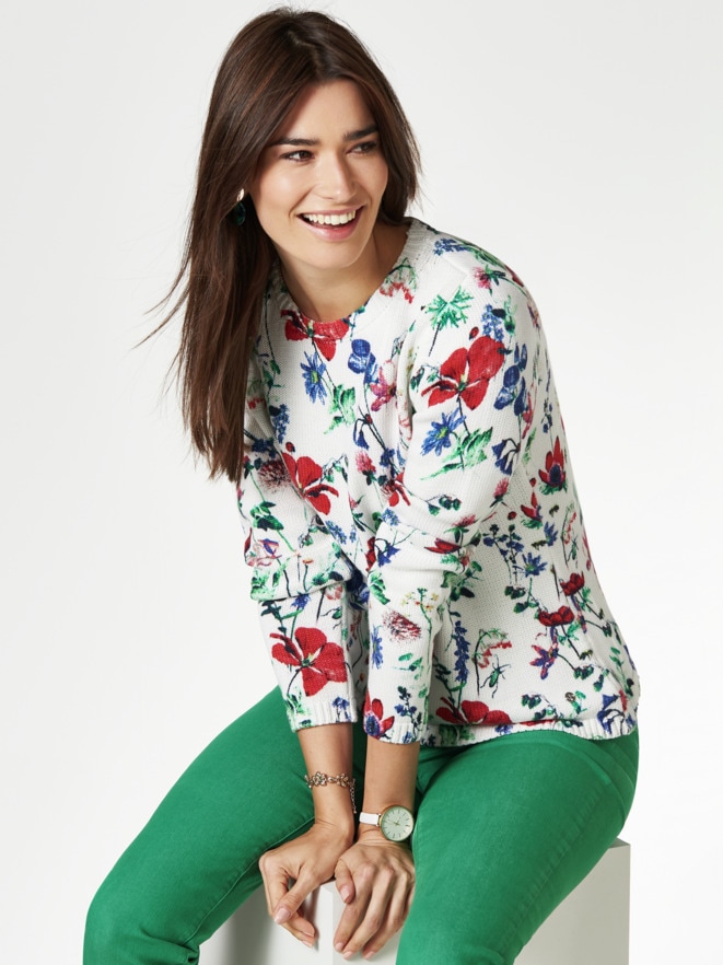 Baumwoll-Pullover Gartenblumen Baumwoll-Pullover Gartenblumen