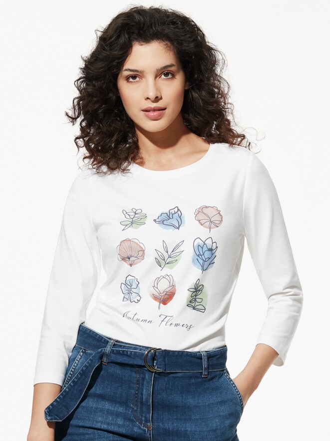 Baumwollshirt Autumn Flowers Baumwollshirt Autumn Flowers