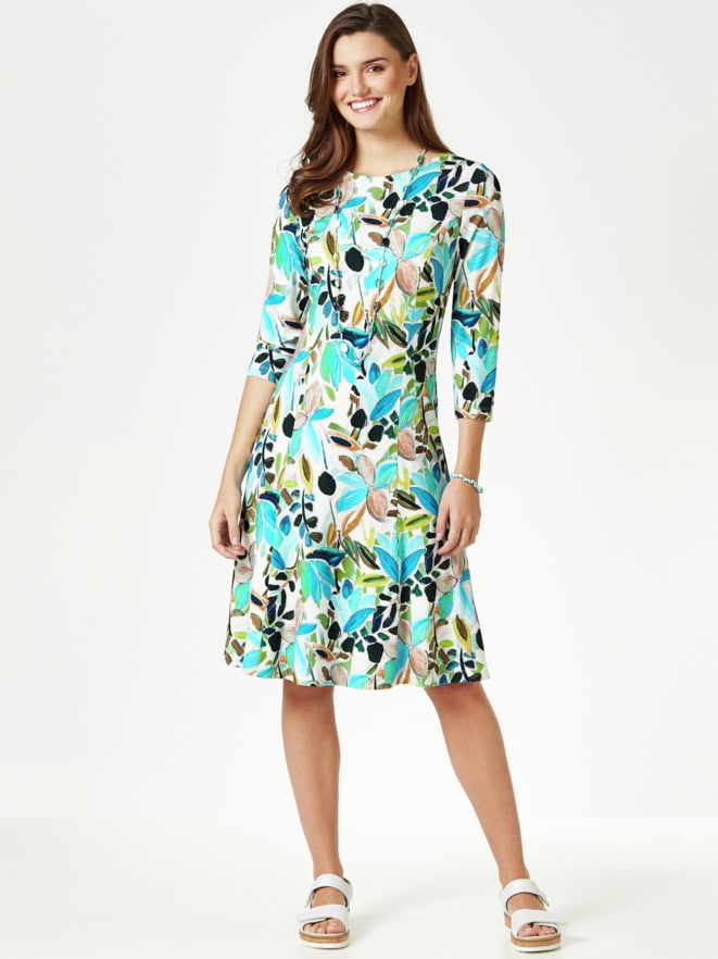 Jerseykleid Tropenblumen Jerseykleid Tropenblumen