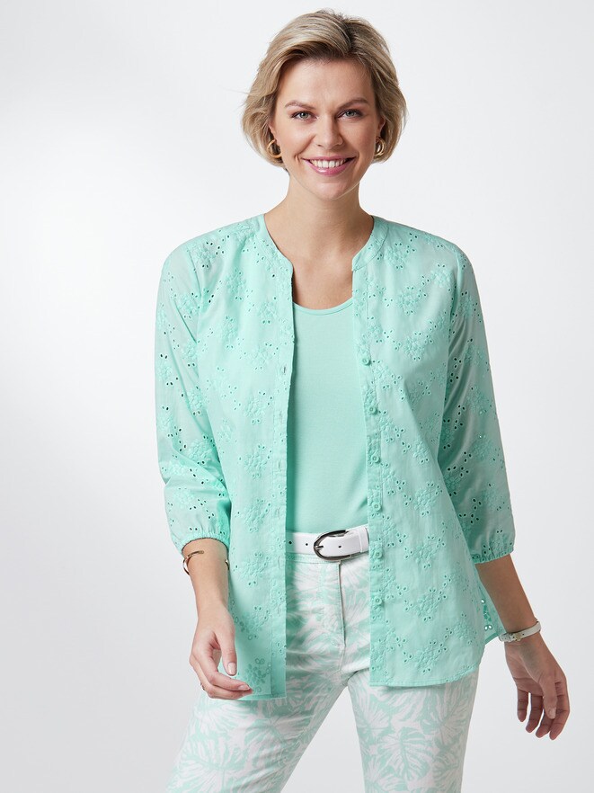 Lochstickerei-Bluse Lochstickerei-Bluse