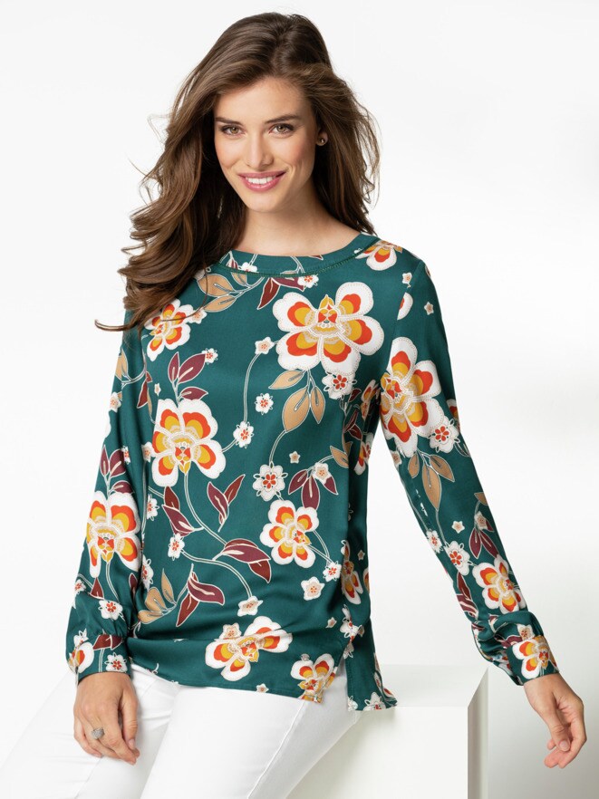 Viskose-Shirtbluse Herbstblüten Viskose-Shirtbluse Herbstblüten