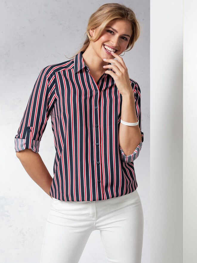 Blousonbluse Hemdkragen Blousonbluse Hemdkragen