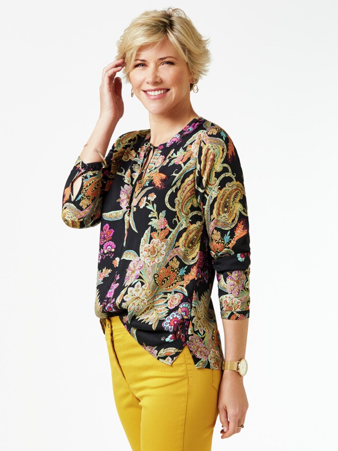 Viskose Shirtbluse Blüten Viskose Shirtbluse Blüten