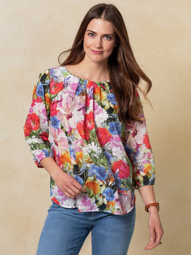 Shirtbluse Sommerblüten Shirtbluse Sommerblüten