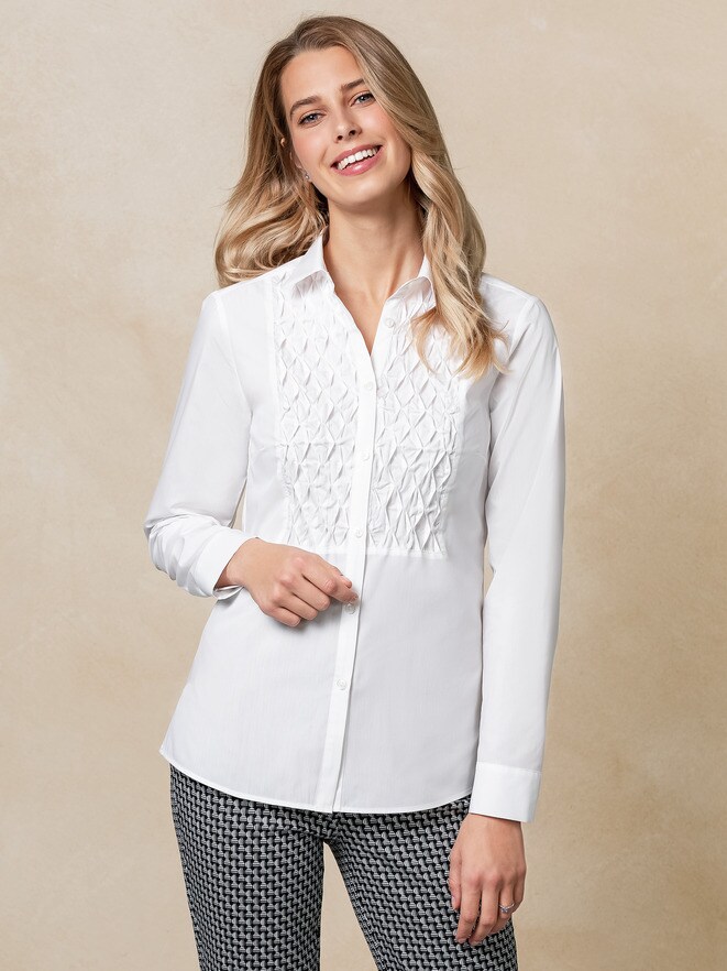 Easycare-Bluse Plastron Easycare-Bluse Plastron