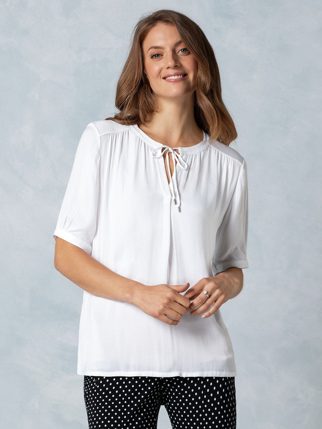 Shirtbluse Materialmix Shirtbluse Materialmix