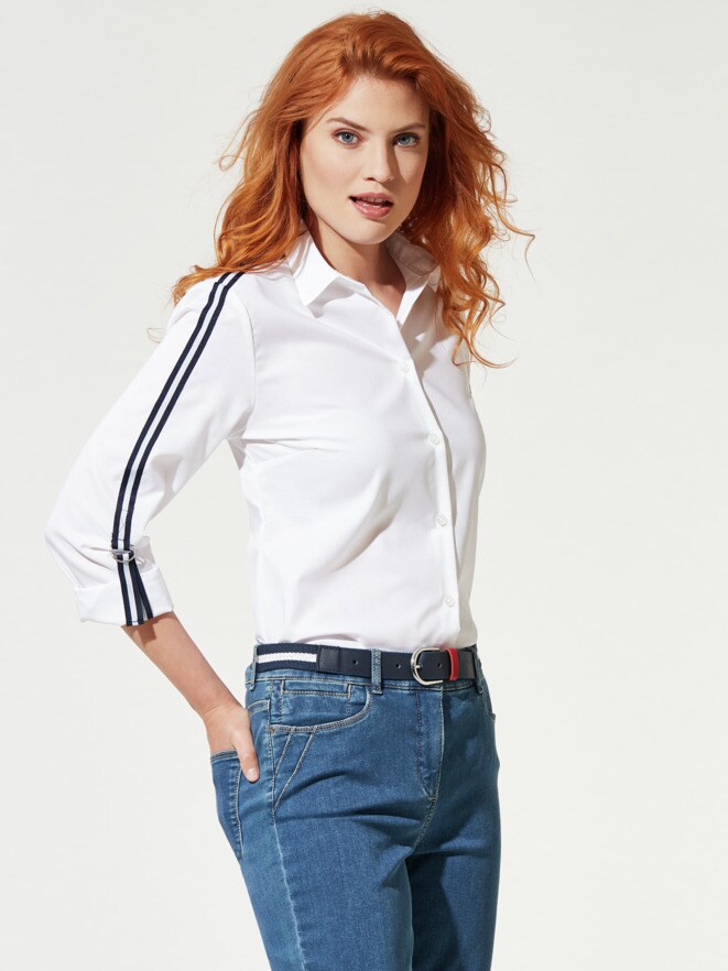 Extraglatt-Krempelarm-Hemdbluse Extraglatt-Krempelarm-Hemdbluse