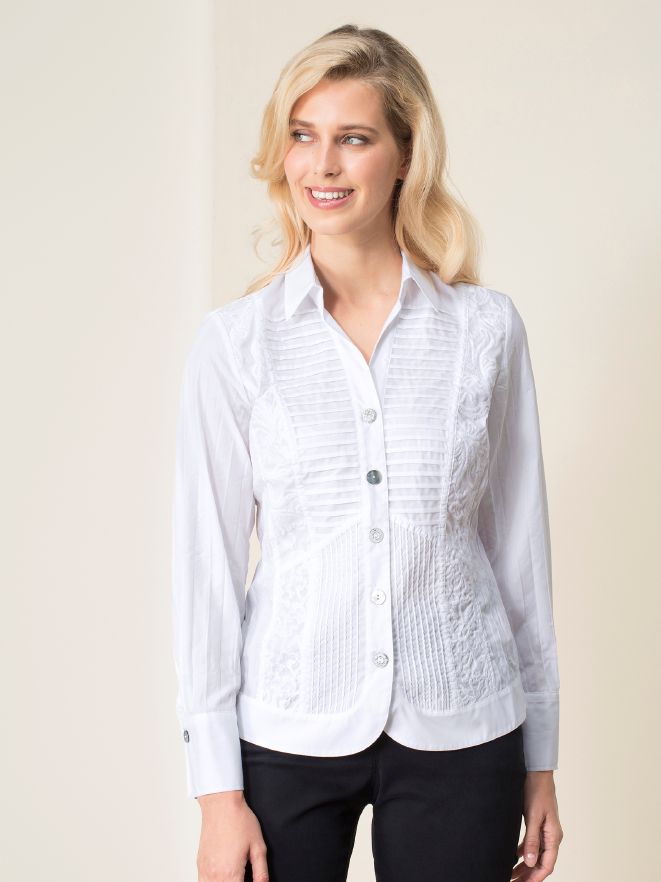 Just White Stickereibluse Just White Stickereibluse