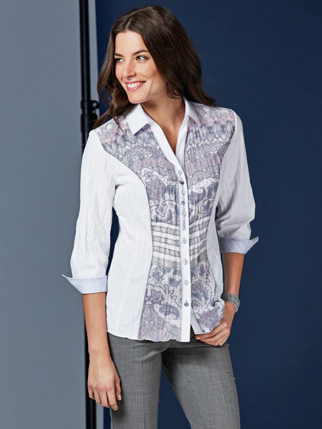 Just White Crashbluse Sommerpastell Just White Crashbluse Sommerpastell