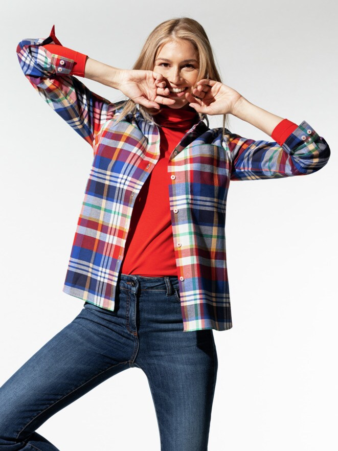 Stretchflanell Hemdbluse Stretchflanell Hemdbluse