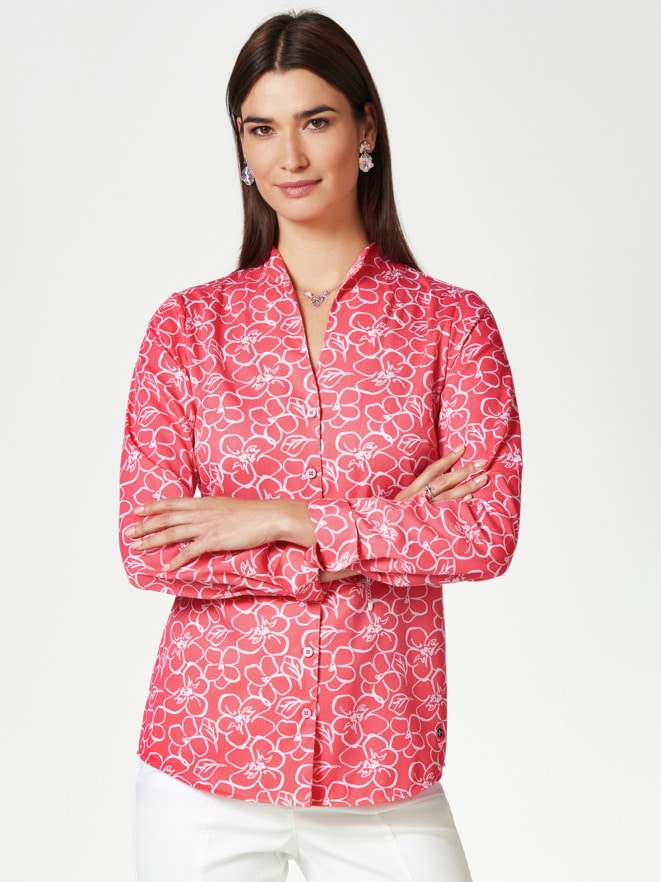 Extraglatt-Bluse Kelchkragen Extraglatt-Bluse Kelchkragen