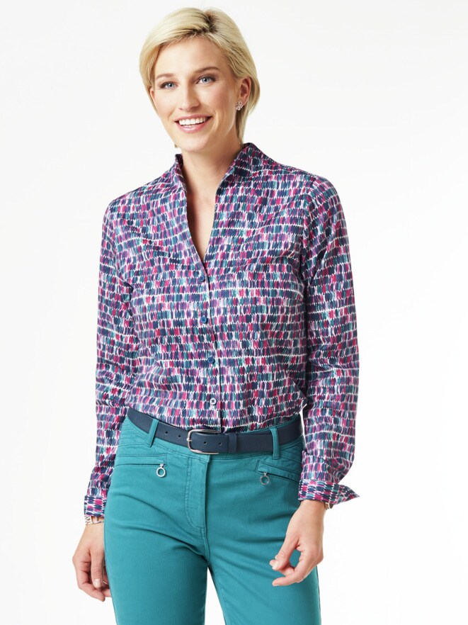 Extraglatt-Bluse Kelchkragen Extraglatt-Bluse Kelchkragen