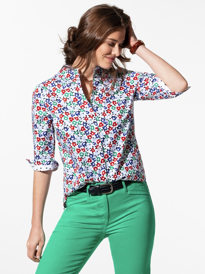 Extraglatt-Bluse Kelchkragen Extraglatt-Bluse Kelchkragen