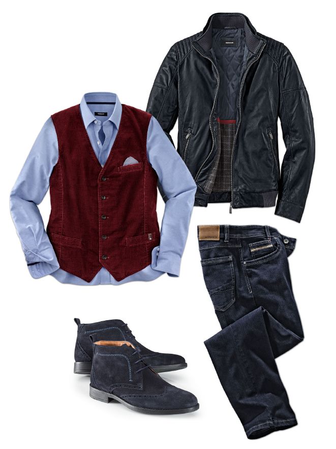 Nappaleder Blouson lässig kombiniert Nappaleder Blouson lässig kombiniert