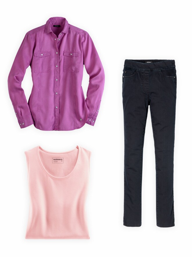 Outfit Lyocell-Jeansbluse Extraleicht