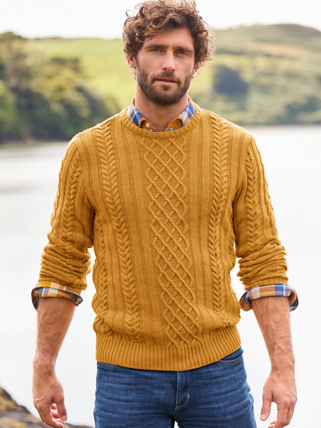 Outfit Aran-Pullover