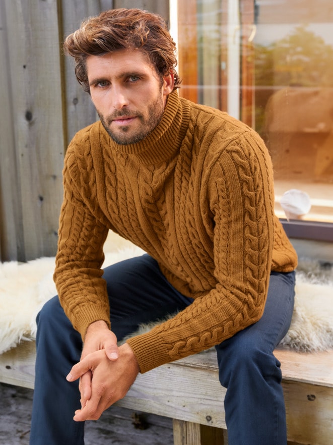 Outfit Aran-Zopfpullover