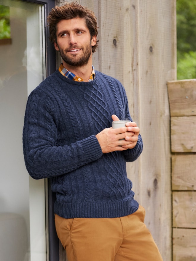 Outfit Aran-Pullover