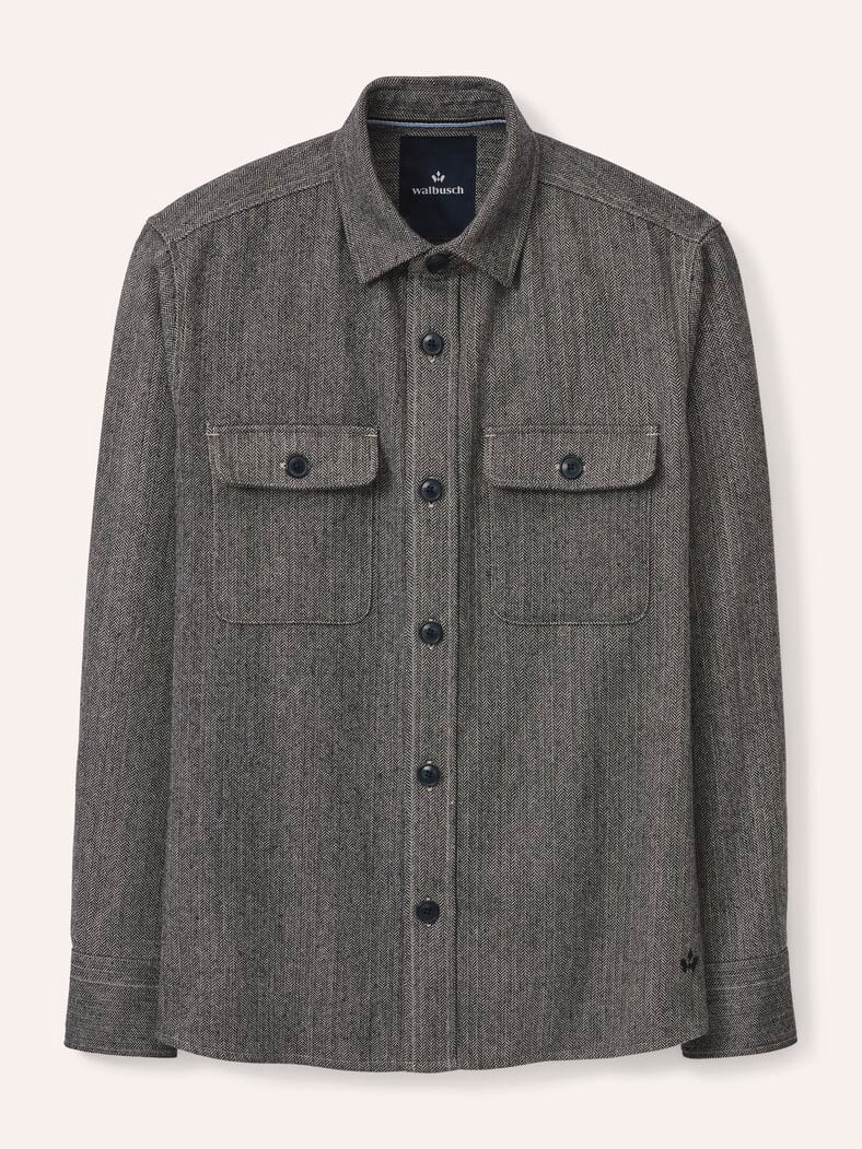 Hemd-Jacke Woll-Mix Marine