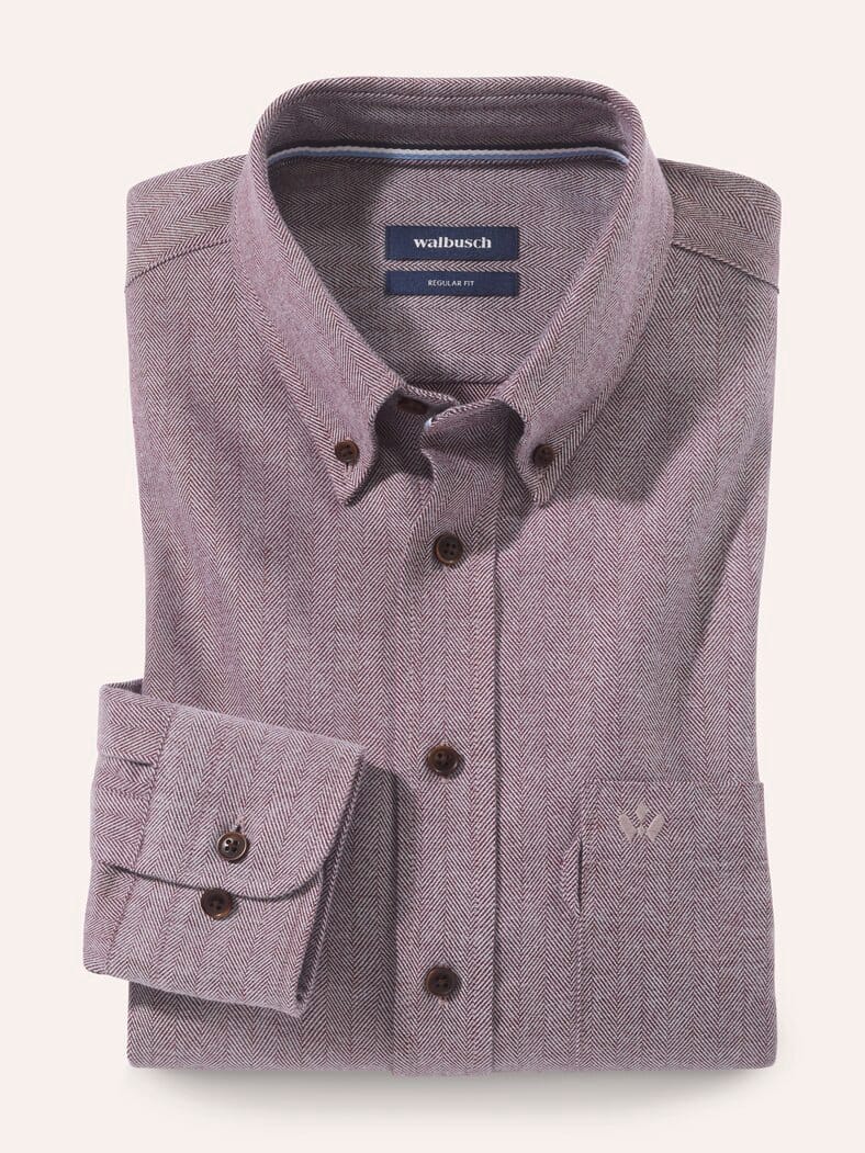 Flanell-Hemd aus Baumwolle Bordeaux
