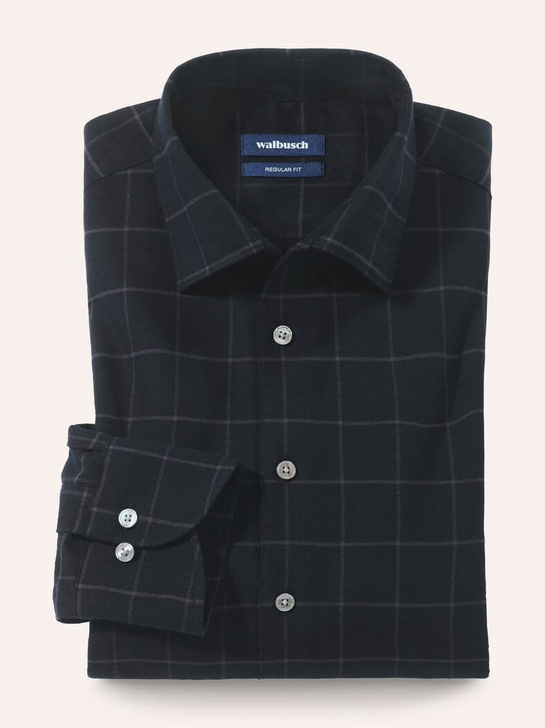 Soft-Flanell Hemd Karo Schwarz