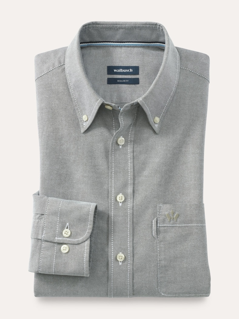 Premium Oxford-Hemd Uni Schilf