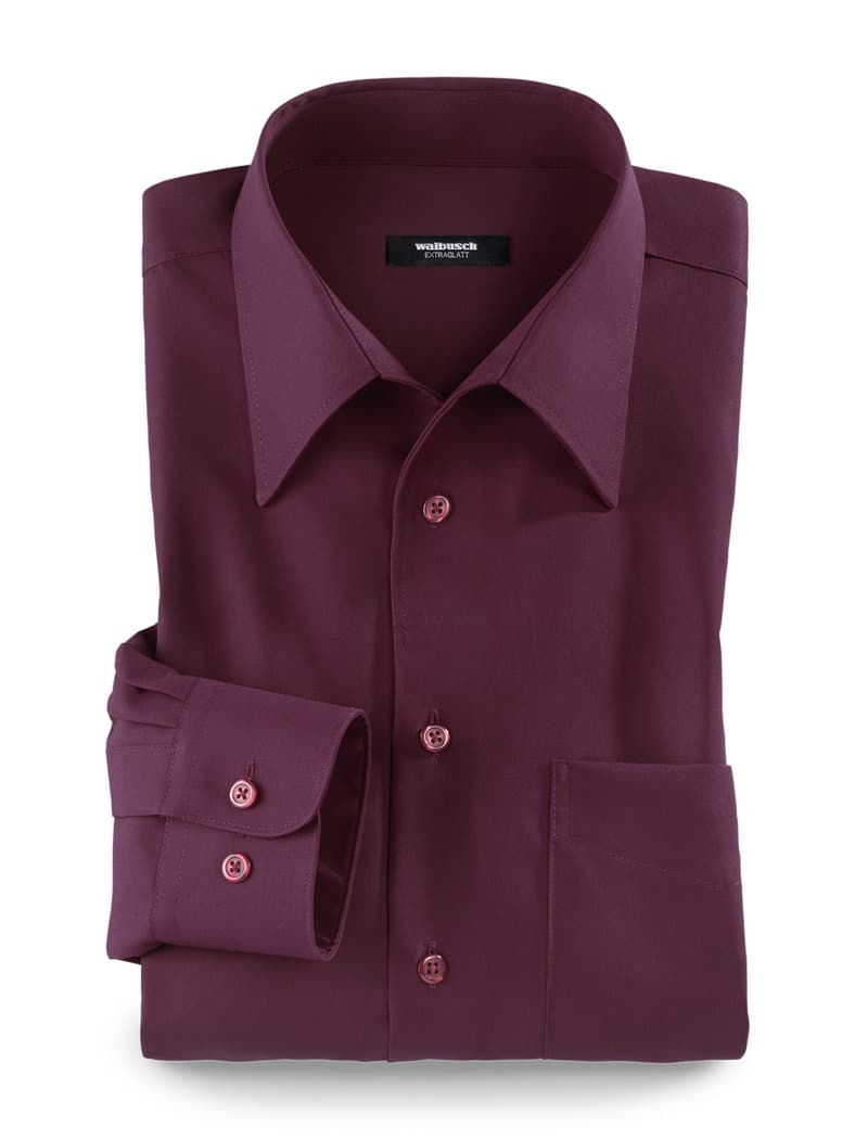 Extraglatt-Hemd Walbusch-Kragen Burgund
