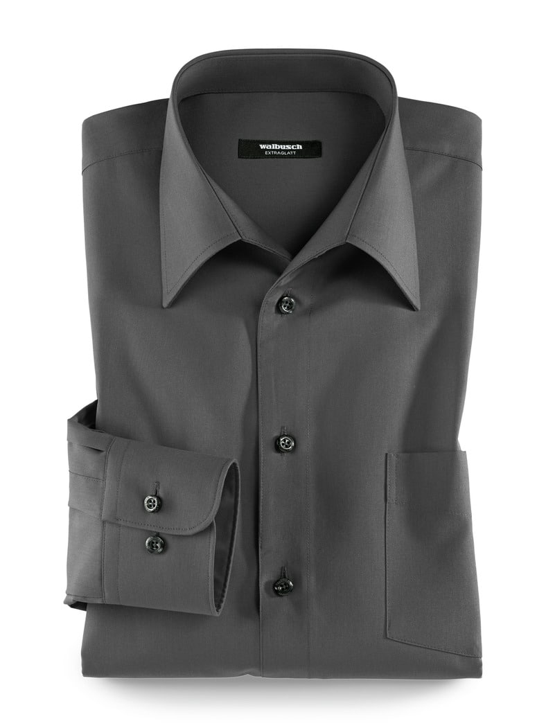 Extraglatt-Hemd Walbusch-Kragen Anthrazit